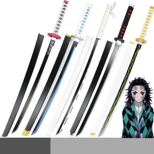 Demon Slayer:Kimetsu no Yaiba Kamado Tanjirou Agatsuma Zenitsu All Members Cosplay Wooden Sword Stage Performance Cosplay Props