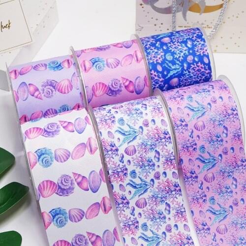 DIY Marine Life Printed Grosgrain Ribbon For Craft Supplies Sewing Accessories 5 Yards, Planar Resins Mold 10 Pieces. 53576