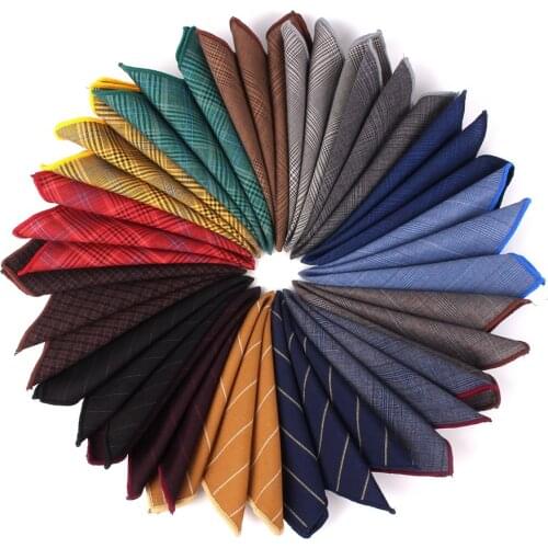 Suits Pocket Square For Men Business Chest Towel Hanky Gentlemen Hankies Classic Plaid Mens Handkerchief