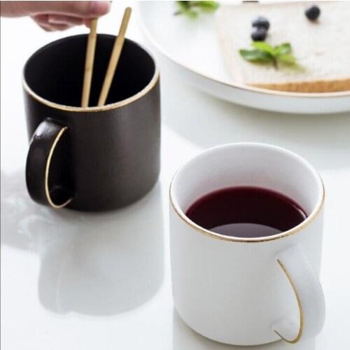 Ceramic water cup Nordic frosted coffee cup household matte cup simple Mug breakfast cup milk cup