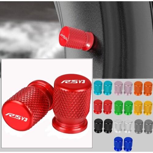 R15 Motorcycle Tyre Valve Cap Air Port Stem Cover CNC Aluminum Accessories For Yamaha YZF R15 V2 V3 ABS 2009-2020 2019 2018 2017
