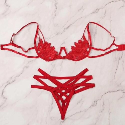 Comeondear Womens Lingerie Set Embroidery Bra Set With Underwire Lingerie Set Sexy Plus Size XL Womens Underwear Set R80978