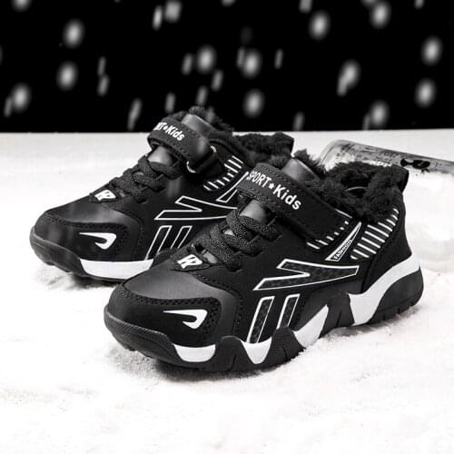 Plush Children Sneakers Boys Casual Shoes Kids Sneakers Girls Shoes Boys Sneakers Winter Warm Fashion Outdoor School Student