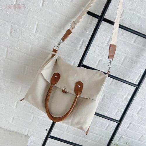 Hot Sales Canvas Top-Handle Casual Shoulder Messenger Vintage Patchwork Lady Tote Handbag Trend Solid Women Bags Girl For Women