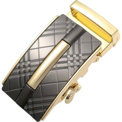 Fashion Mens Business Alloy Automatic Buckle Unique Men Plaque Belt Buckles for3.5cm Ratchet Men Apparel Accessories LY125-0217