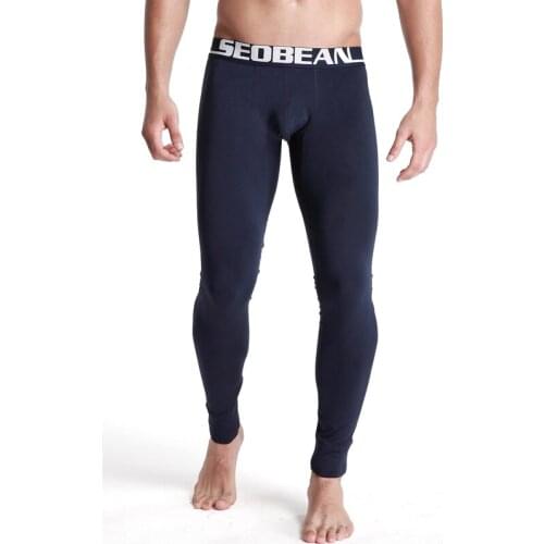 Plus Size Mens Sleep Bottoms Sleepwear Thermal Underwear Long Johns Autumn Spring Pajamas Leggings Fitness Sports Trousers Pants