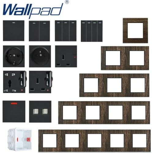 DIY Wood Design Wall Socket Button Switch Free Combination S6 Wallpad Luxury Metal Frame Power Outlet USB