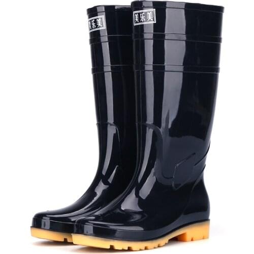Rain Boots Male Rain Shoes Short Waterproof Rubber Anti-Slip Rubber Overshoes All Season Labor Warm Winter Working Kitchen Boots
