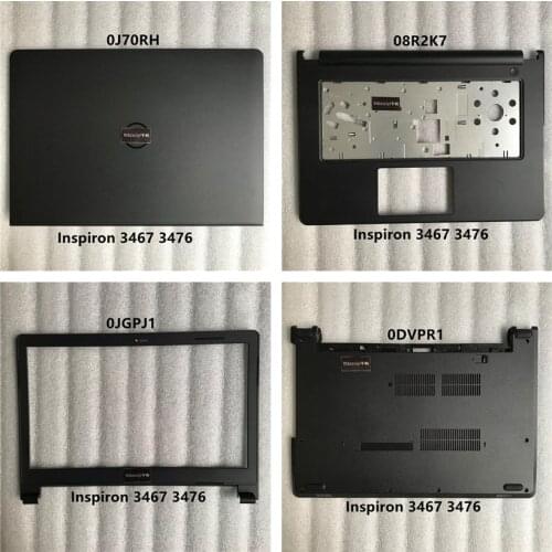 New For Dell Inspiron 14 3467 3465 3476 LCD back LCD Bezel cover upper top cover bottom lower shell 0J70RH 0JGPJ1 08R2K7 0MTF7R