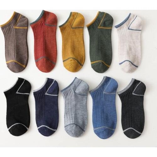 New fashion mens socks, summer thin, versatile sports and leisure, breathable, non-slip, high-quality cotton boat socks