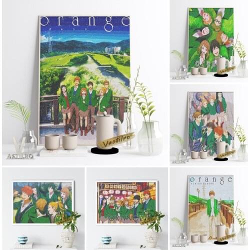 Orange Japanese Anime Poster Cartoon Wall Art Prints Canvas Painting Otaku Bedroom Living Room Home Decor Fans Collection Gift