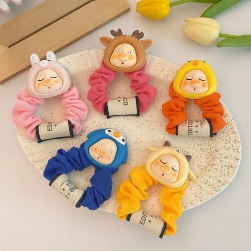 New Cute Cartoon Pig Elastic Hair Bands For Girls Sweet Ponytail Hair Tie Rope Hair Decorate Scrunchie Fashion Hair Accessories