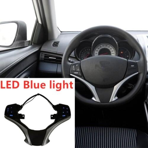 With LED Blue Light Bluetooth Audio Steering Wheel Control Switch 84250-0D120-E0 Fit For Toyota Yaris 2013 2014 2015 2016