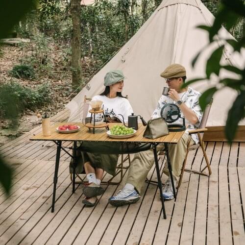 Naturehike Folding Wood Grain Aluminum Camping Table Retractable Table Leg Picnic Camping Portable Travel Tool