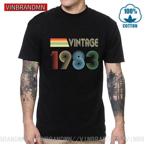 Vinbrandmn Brand 80s Clothing Vintage 1983 T Shirt Mans Birthday Tee Retro Born in 1983 T-shirt Classic 1982 Birth Years Tshirt