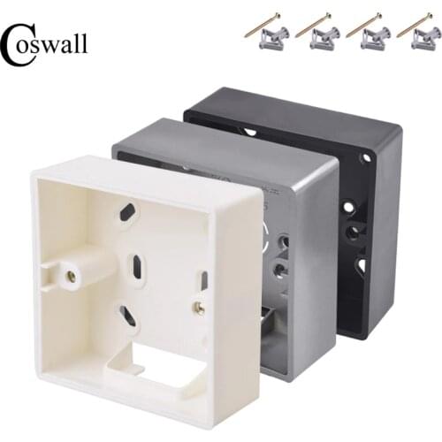 Coswall 86 Type White Black Grey External Surface Mounting Box For Plasterboard Gypsum Board Drywall With 4 Sets Expansion Screw