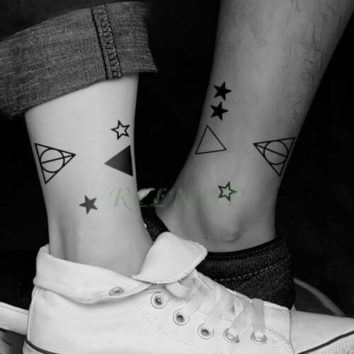 Waterproof Temporary Tattoo Sticker triangle stars Fake Tatto Flash Tatoo Tatouage Wrist Foot Hand For Girl Women female Men