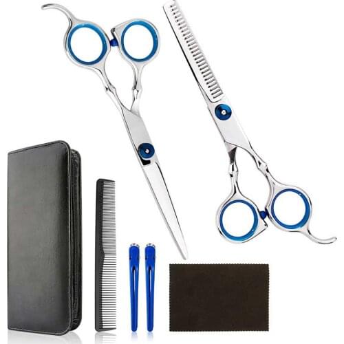 High Quality Home Hairdressing Scissors Kit 7Pcs Professional Haircut Kit Hair Cutting Scissors Thinning Shears Comb Clips