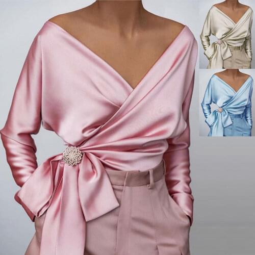 WICCON Womens Silk Shirts