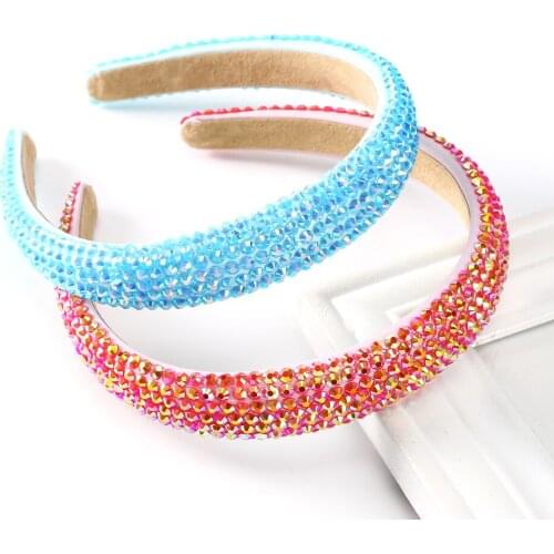 Haimeikang Rhinestone Shiny Color Hairbands For Women Luxurious Fashion Bezel Headbands Girls New Hair Band Hair Accessories