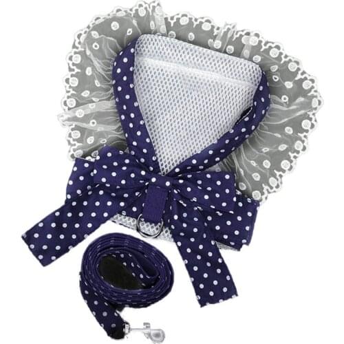 Cat Dog Harness Vest Pet Dog Lead Leash Set Cute Floral Dog Chest Strap Yorkshire Poodle Bichon Pomeranian Schnauzer Costume