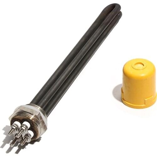 1 Inch/DN25 Double U Water Heater Element 220V 3KW/6KW/9KW/12KW 304 Stainless Steel Heating Tube with Green Oil Handling