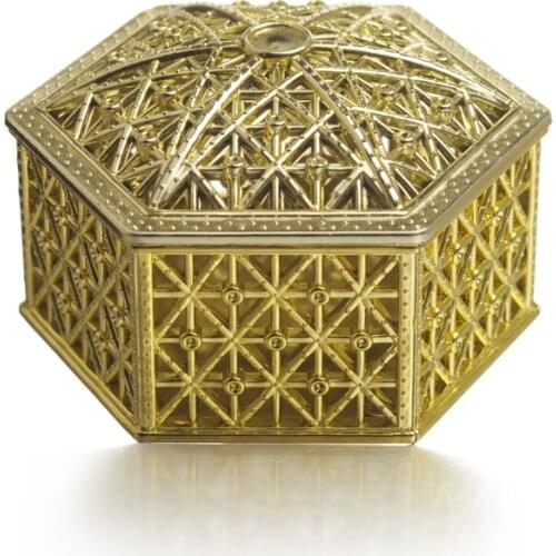 1PC Plastic Hollow Gold Foil Cake Candy Box Wedding Favor Marriage Baby Shower Gift Treat Box Packaging Party Event Supplies