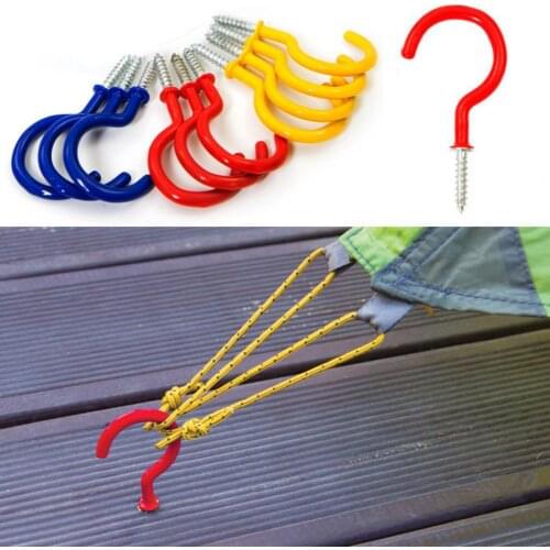 10Pcs Tent Stakes Pegs Deck Floor Threaded Nail Hook Design Convenient Iron Outdoor Camping Bolt Setscrew Buckle for Tent