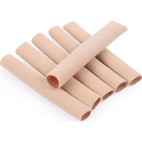 100pcs/lot Fabric Cover Ribbed Knit Gel Finger Toe Caps Protector Cover Sleeves Tube Toe Accessories Fashion Foot Care Tool