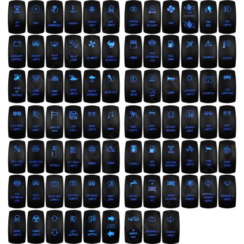 12V 20A On Off, On Off On, Momentary Blue Led Car Boat Rocker Push Toggle Switch for ARB/CARLING/NARVA/4x4 Waterproof