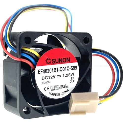 2pcs Mute 40mm 4cm 12V PWM Computer Case Cooling Fan,EF40201B1-Q01C-S99 for Sunon 40X40X20mm 1.28W 4Pin Quiet Silent Cooler