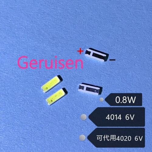 2000PCS/Lot PCT SMD LED 4014 6V 0.8W Cool White Replace 4020 For TV Backlight Application