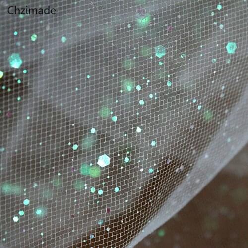45x155cm Glitter Sequins Dots Mesh Fabric Soft Sewing Fabric For Dress Clothes Diy Crafts