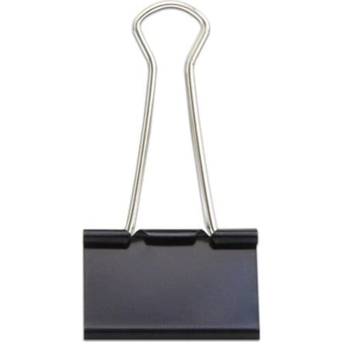 Effective 8561 51mm black fish tail clip clip dovetail stationery 12 Pack Stationery for office supplies students