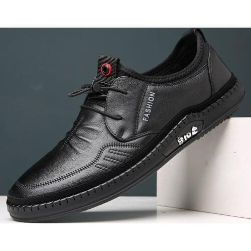 Black White Leather Sneakers Men Loafers Walking Shoes High-quality Waterproof Sneakers Shoes Men Casual Comfort Shoes for Men