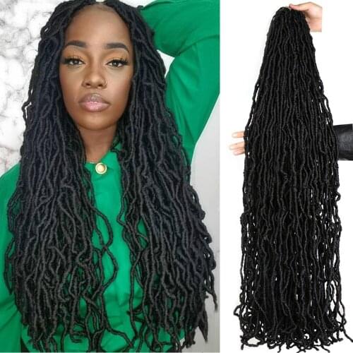 36" curly Nu Locs Goddess Faux Locs Soft Dreadlocks Hair Synthetic Crochet Braids Hair Extensions