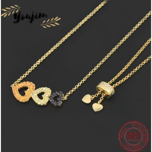 Summer Fashion Women Zircone Collana regolabile a forma di cuore Luxury Elegant Monaco Exquisite Jewelry Gift 925 Silver