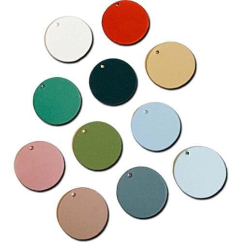 Multicolor Round Shape Circle Eardrop Metal Diy Material Pendant Necklace Earring Charms Jewelry Making Supplies Component 10pcs