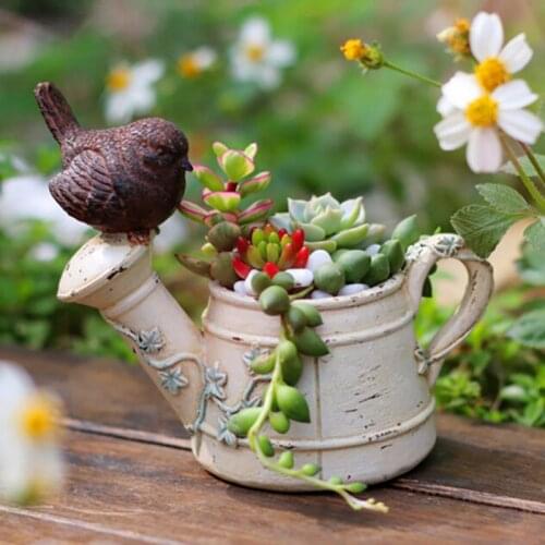 Bird-shaped Flowers Sprinkle Lovely Succulent Plant Pots Fleshy Flowerpots Rust-colored Hand-shaped Creative Ornaments
