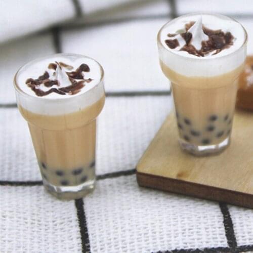 Mini Resin Coffee Milk Tea Cup Simulation Miniature Drinks Model Toy Decoration 1/12 Dollhouse Miniature Accessories