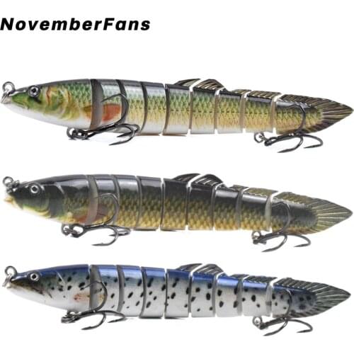 NovemberFans 13cm 21.5g Multi Jointed Fishing Lure Eel lure Minnow Wobblers 9 Segments Artificial Bait Hard Swimbait Lure Tackle