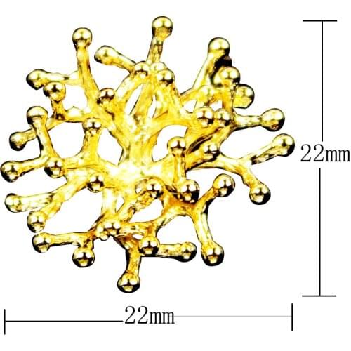 Hiroshi Mori Fashion Accessories Coral for Handmade DIY Charms Necklace Pendants Copper Keep Gold 5pcs Mixed Wholesale