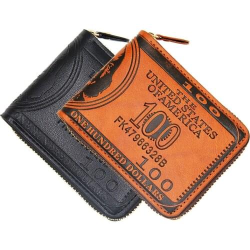 Men Letter Print Credit Card Holder Wallets Zipper Hasp Money Bag Clutch Handbag Women Wallet Vintage Female Purse Coin Purses