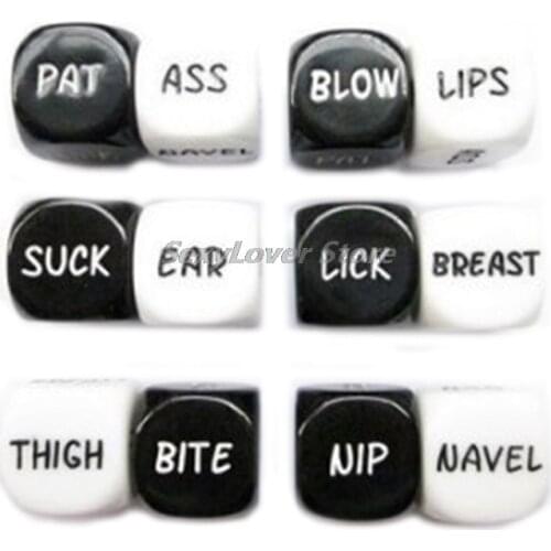 2Pcs/Pair Dice Set Acrylic Club Party Sex Gambling Erotic Dice