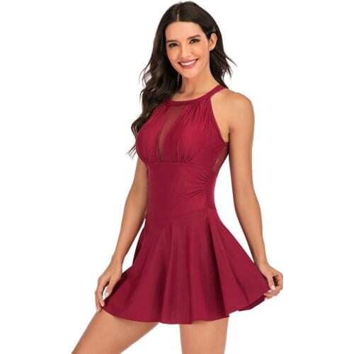 2022 New Bikini Sexy Deep V Lace Solid Color Hot Spring Swimming Pool One Piece Swimsuit Woman