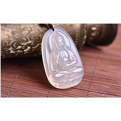 A new spot new White Agate Pendant Zodiac Animal Amitabha Bodhisattva patron saint of men and women