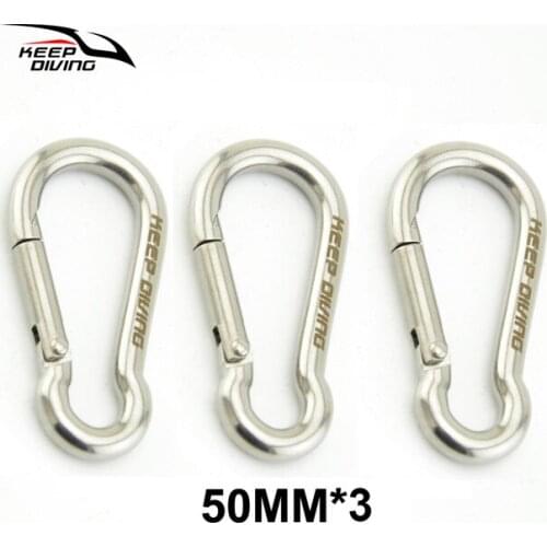 KEEP DIVING NEW ARRIVAL 316 Stainless Steel Spring Snap Hook Carabiner Diving Equipment BCD Safe Accessories
