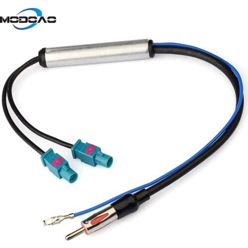 New Car Stereo FM AM Antenna Signal Booster Amplifier Amp Dual Fakra DIN Plug Converter Adapter for Volkswagen Audi VW Skoda BMW
