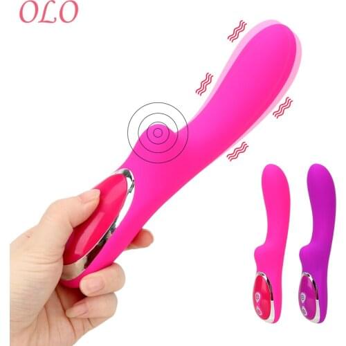 OLO 10 Frequency Vibrating Dildo Waterproof Vibrator Wand Massager G-Spot Magnetic Charging AV Vibrators Clitoris Stimulator