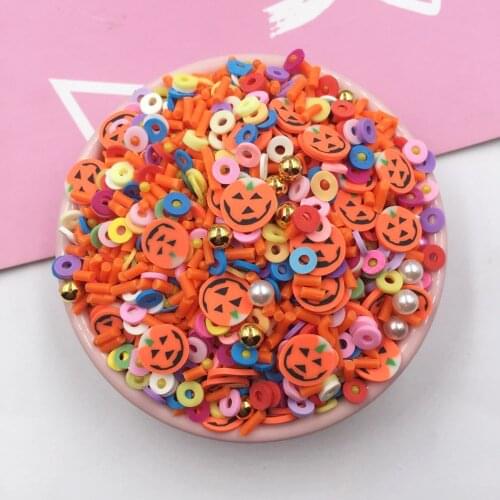 20g Polymer Clay Sprinkles for Crafts DIY Colorful Halloween Pumpkin bat Slices DIY Scrapbooking For Nail Art Phone Deco:2-10mm